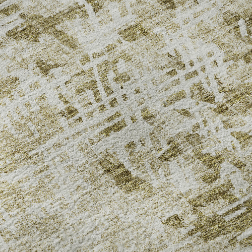 9' X 12' Taupe And Ivory Abstract Washable Area Rug With UV Protection