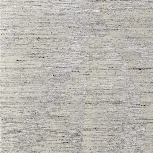 12' X 15' Ivory and Gray Abstract Hand Knotted Worn Faded Area Rug