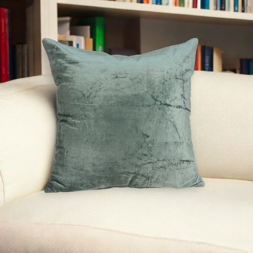 22" X 7" X 22" Transitional Sea Foam Solid Pillow Cover With Poly Insert