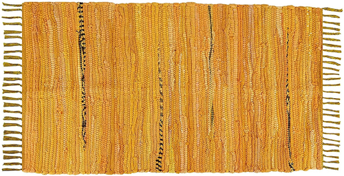 Handmade Rag Rug Mat, Cotton, Chindi Dhurrie, Traditional Indian