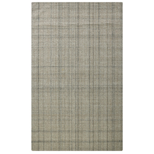 5' X 7' Brown And Gray Wool Plaid Hand Tufted Area Rug