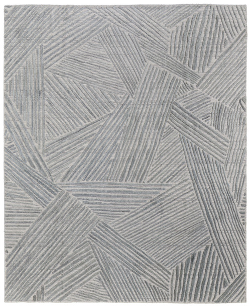 12' X 15' Green and Ivory Abstract Hand Woven Area Rug