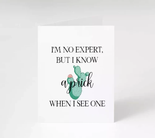 Card I'm No Expert But I Know A Prick When I See One
