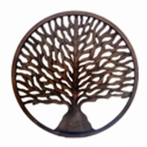 Handmade Wood Eco-Friendly Tranditional Round Medium Polish Hanging Wall Decor