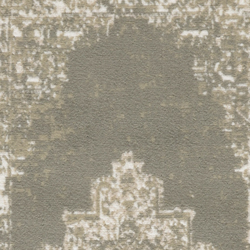 2' X 4' Green And Ivory Medallion Distressed Area Rug