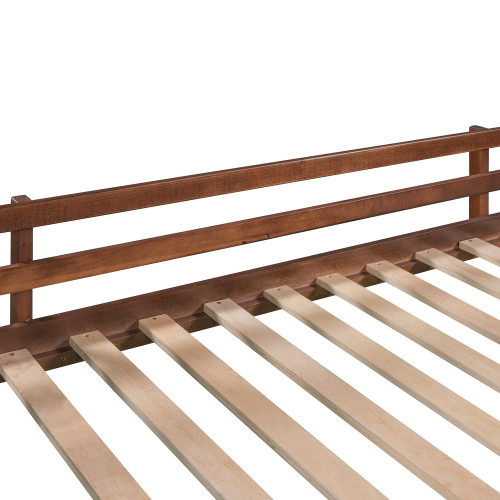 Walnut Panel Solid Wood Twin Loft Bed with Slide