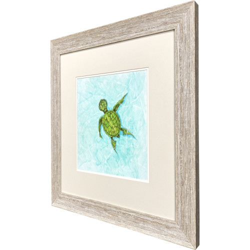 Swim Lesson II Distressed White Framed Wall Art