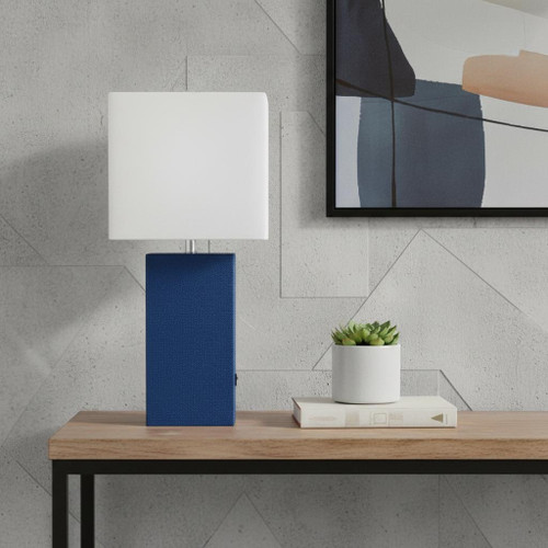 21" Blue USB Table Lamp LED With Shade