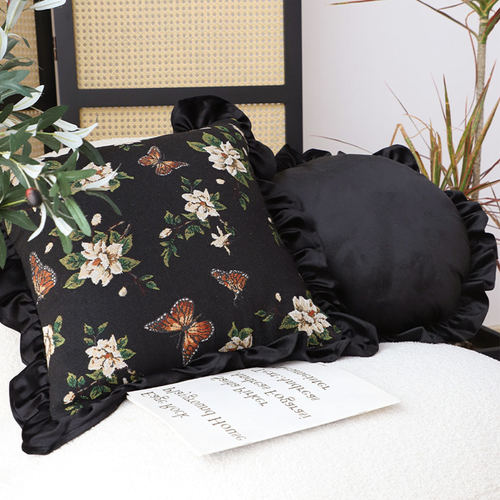 Square Vintage Decorative Embroide Square Throw Pillow