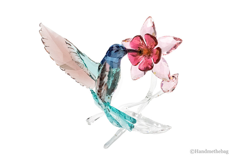Swarovski (5461872) Hummingbird with Flower Colored Crystal Figurine