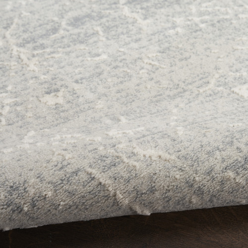 8' Ivory And Gray Abstract Runner Rug