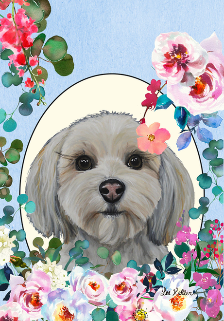Havanese  - Hippie Hound Studios Spring  House and Garden Flags