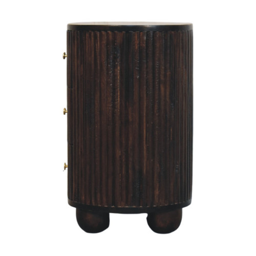 22" Brown Solid Wood Two Drawer Nightstand