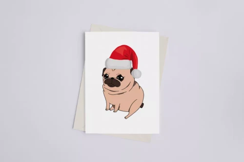 Christmas Pug - Greeting Card