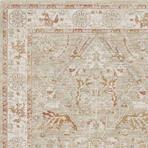 4' X 6' Green Floral Distressed Area Rug