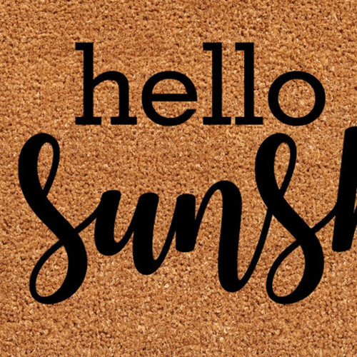 24" X 36" Brown And Black Hello Sunshine Outdoor Coir Door Mat