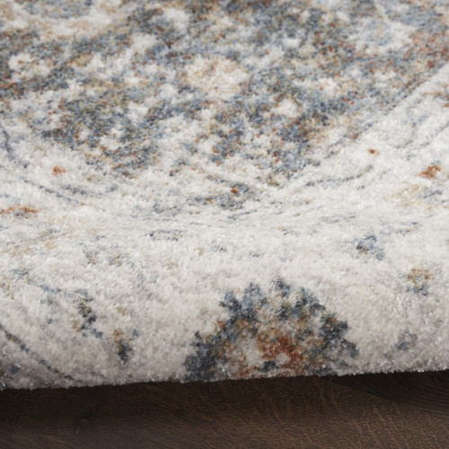 7' X 9' Gray Floral Distressed Area Rug