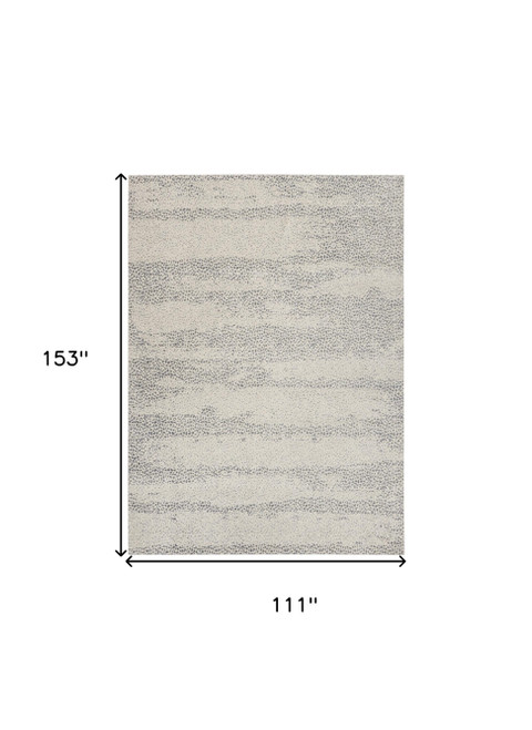 9' X 13' Beige And Gray Abstract Area Rug
