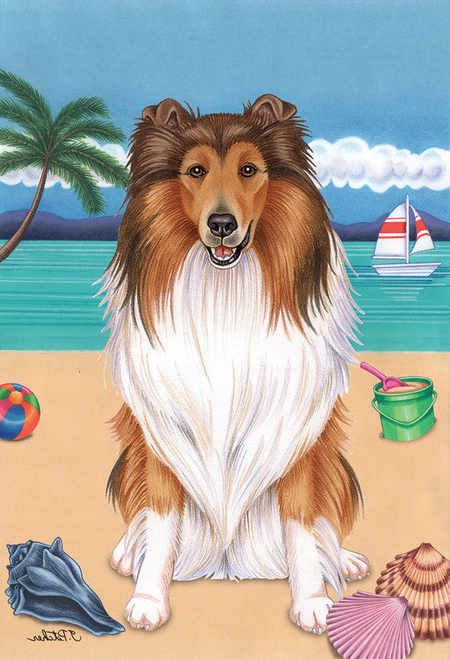 Collie - Tomoyo Pitcher Summer Beach Garden Flag