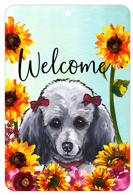 Poodle Grey - HHS Welcome Indoor/Outdoor Aluminum Sign