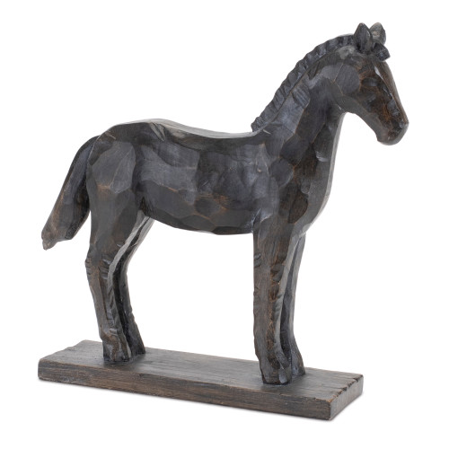 Set of Two Black Polyresin Figurine Tabletop Sculpture