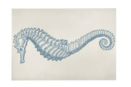 Seahorse bath mat aqua