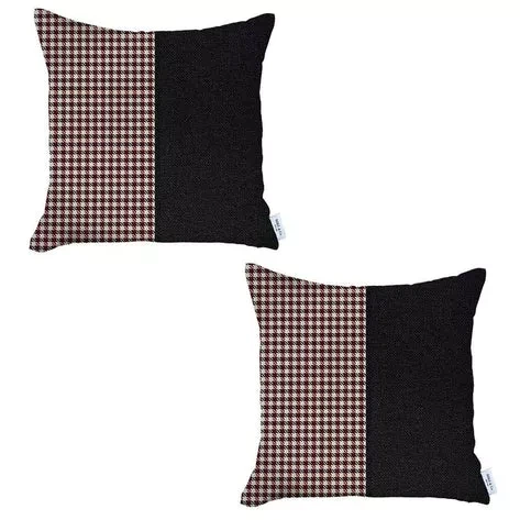 Boho-Chic Houndstooth Jacquard Throw Pillow Covers