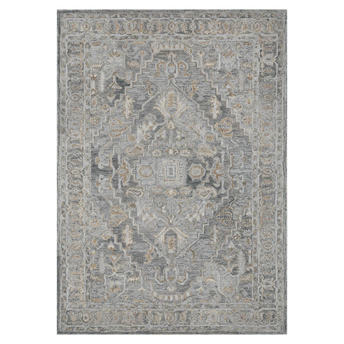 4' X 6' Gray And Brown Wool Oriental Hand Tufted Area Rug