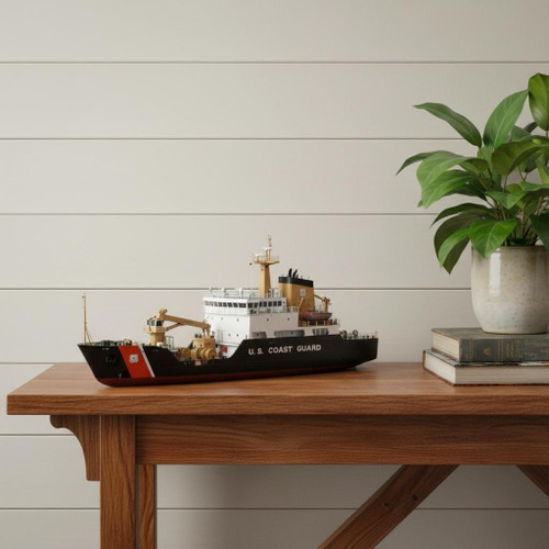 10" Unfinished Wood Hand Painted Model Boat