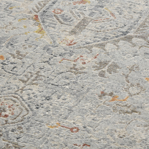 10' X 14' Gray Silver And Rust Medallion Area Rug