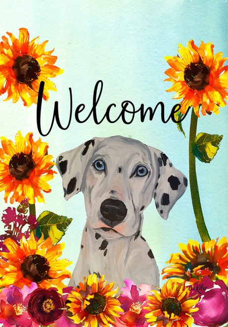 Dalmatian - Hippie Hound Studios Welcome  House and Garden Flags
