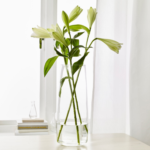 VERRE Clear Glass 18" Zen Vase