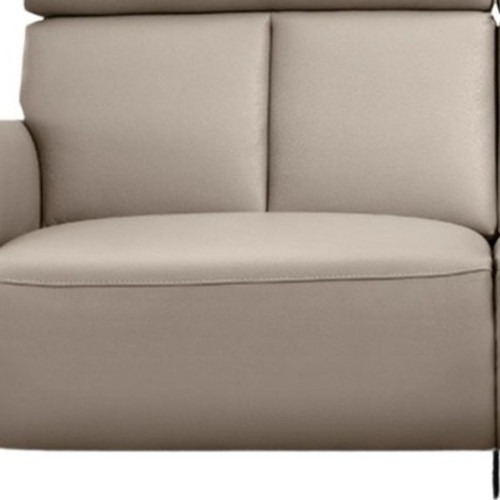 73" Light Gray Leather Reclining USB Sofa