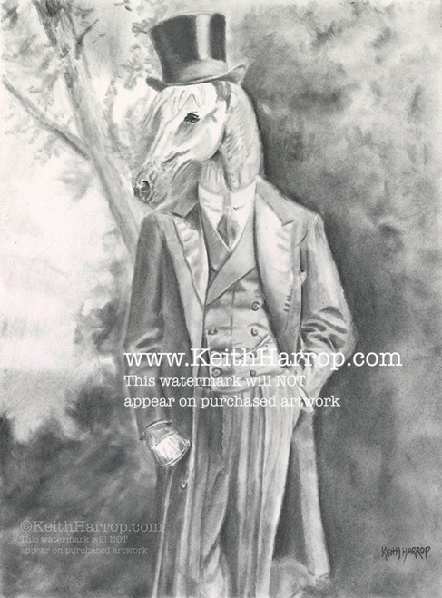 (Horse Standing) - Pencil Illustration