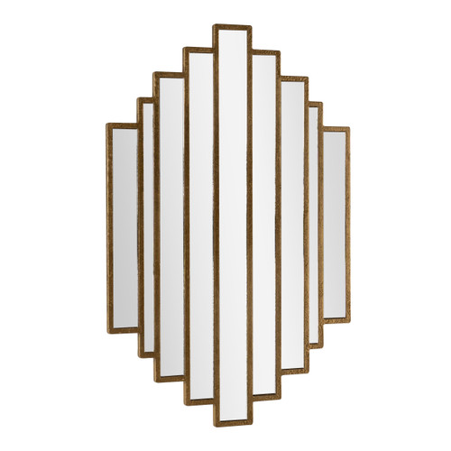 32" Gold Diamond Metal Framed Accent Mirror