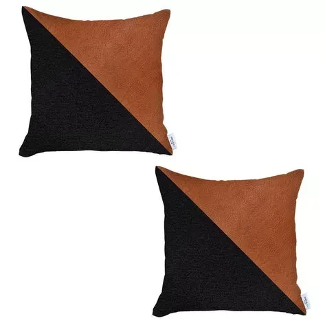 Boho-Chic Vegan Faux Leather Throw Pillow