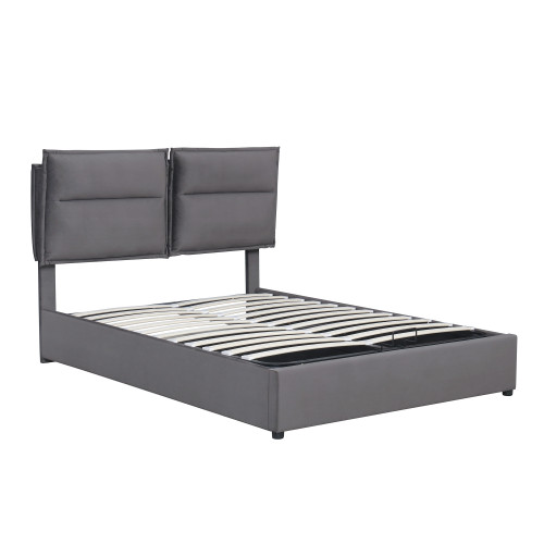 Gray Tufted Upholstered Queen Bed Frame