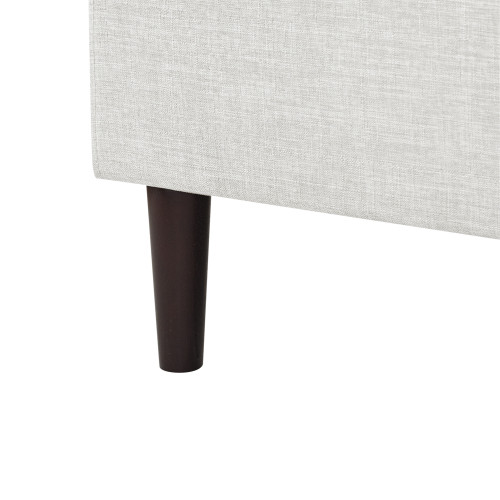 Cream Linen Upholstered Queen Bed Frame With Nailhead Trim