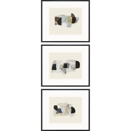 Set Of Three Goudy Sans Black Framed Wall Art