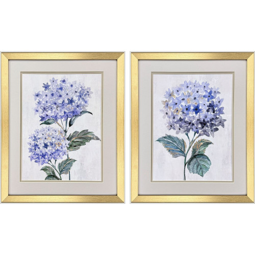 Set Of Two Pretty in Purple Gold Framed Wall Art