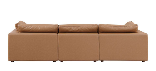 122" Chestnut Top Grain Leather Reclining Solid Wood Sofa