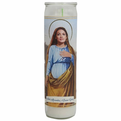 Alexandria Ocasio-Cortez Devotional Prayer Saint Candle