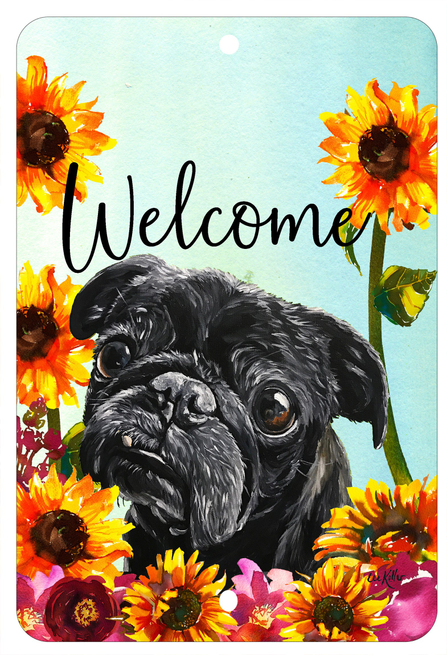 Pug Black - HHS Welcome Indoor/Outdoor Aluminum Sign