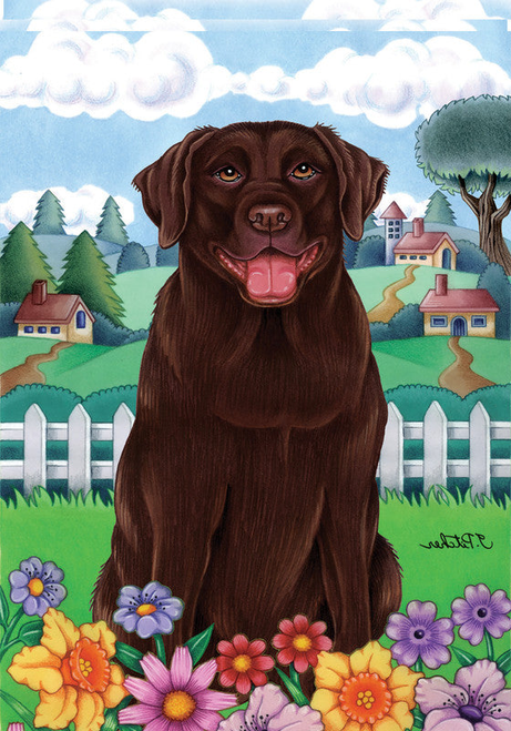 Yellow Labrador- Tomoyo Pitcher Van Gogh Garden Flag