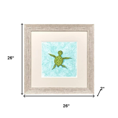 Swim Lesson I Distressed White Framed Wall Art