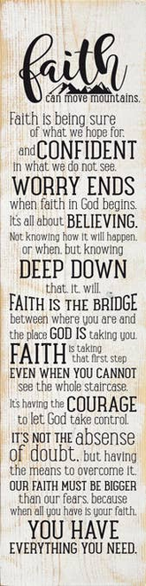 Faith Can Move Mountains Farmhouse Sign Vertical