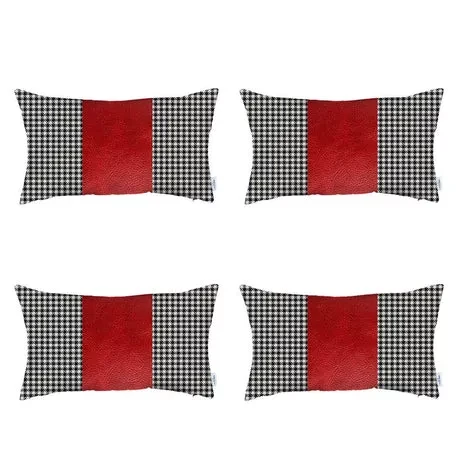 Boho-Chic Vegan Faux Leather Throw Pillow Covers
