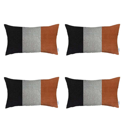 Boho-Chic Vegan Faux Leather Throw Pillow Covers