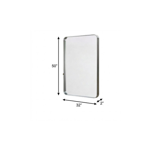 50" Off White Metal Framed Bathroom Vanity Mirror