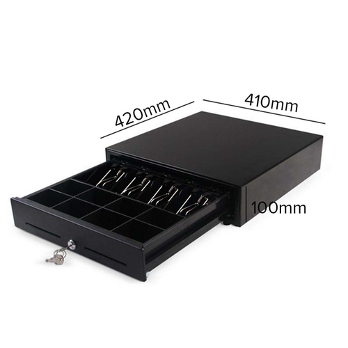 Heavy Duty Cash Drawer Electronic  Bills  Coins Cheque Slot Tray Pos